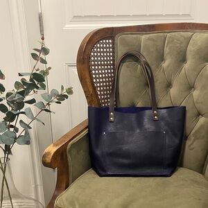 Portland leather large cobalt blue classic
